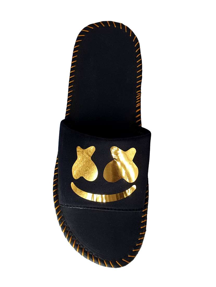 gold rubber slip on flip flops - 17864421 - Standard Image - 4
