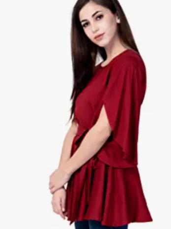 red crepe top - 17867070 - Standard Image - 1