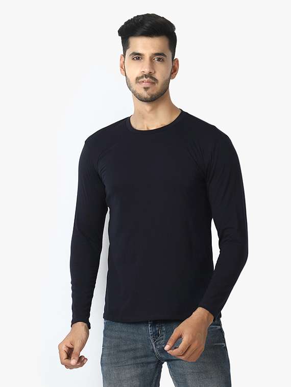 navy blue solid t-shirt