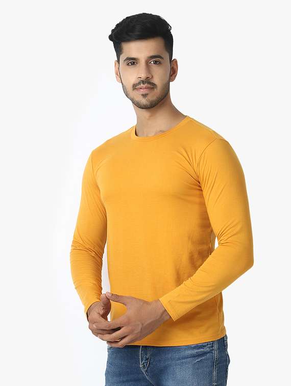 mustard solid t-shirt - 17867819 -  Standard Image - 1