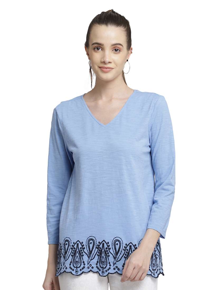 women's a line v neck top