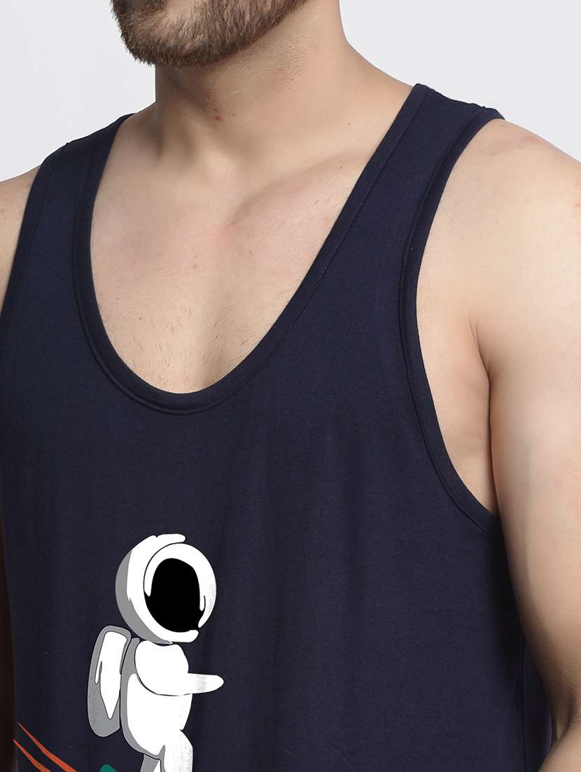 navy blue printed vest - 17868991 -  Standard Image - 4