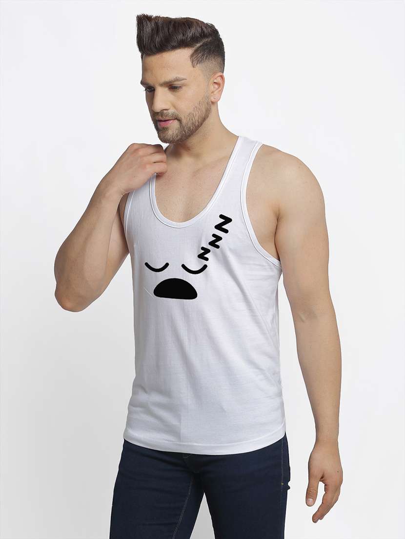 white printed vest - 17868998 -  Standard Image - 1