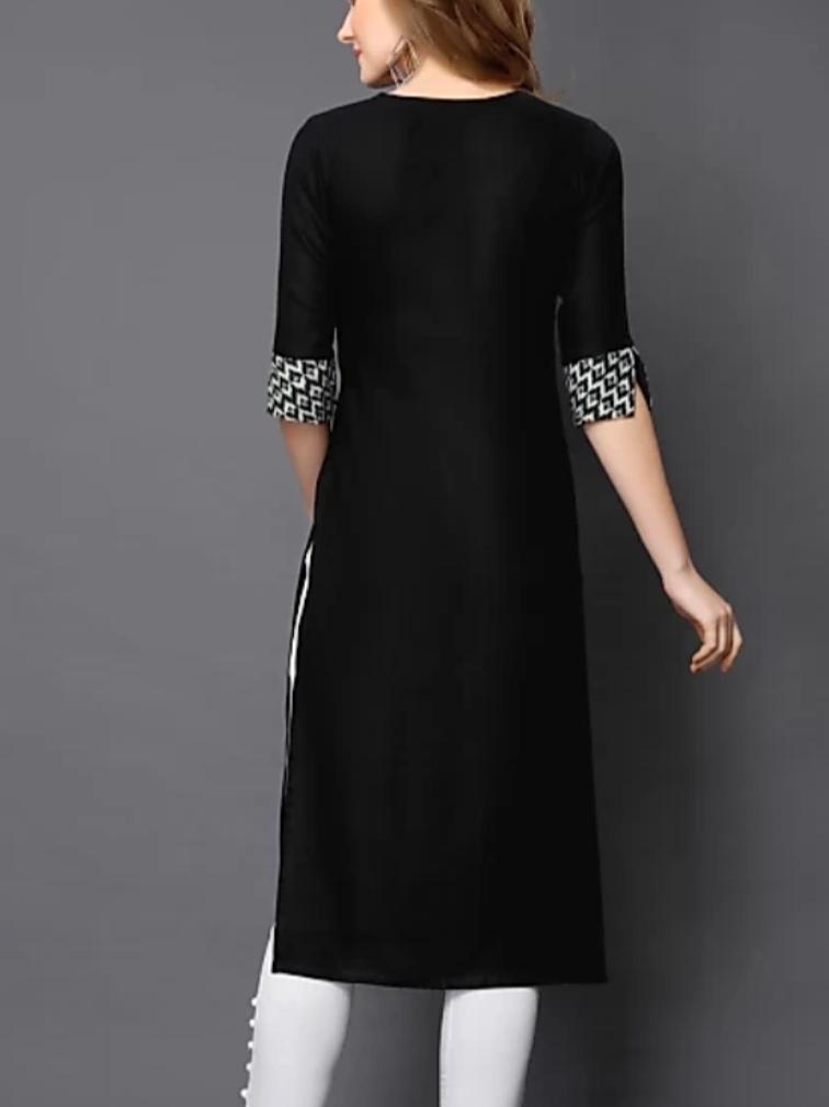black rayon kurti - 17869021 - Standard Image - 1