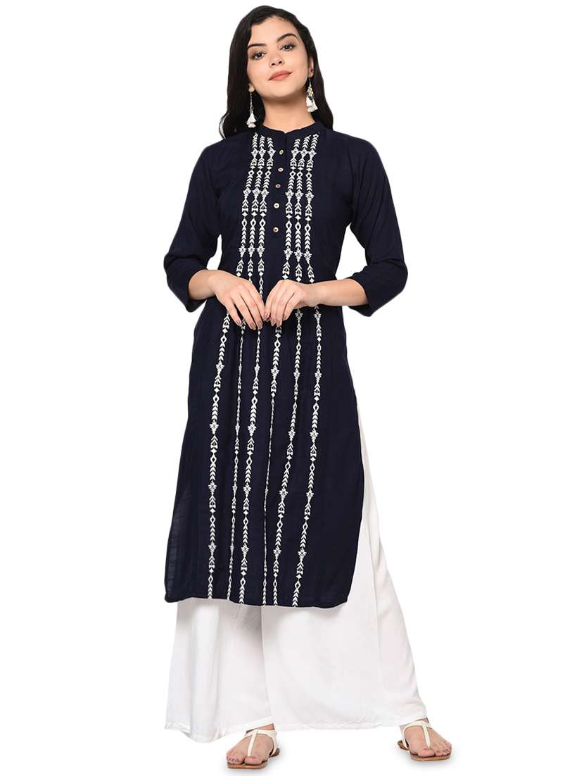 embroidered straight kurta 
