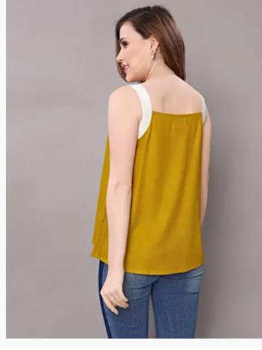 yellow crepe top - 17870838 - Standard Image - 1