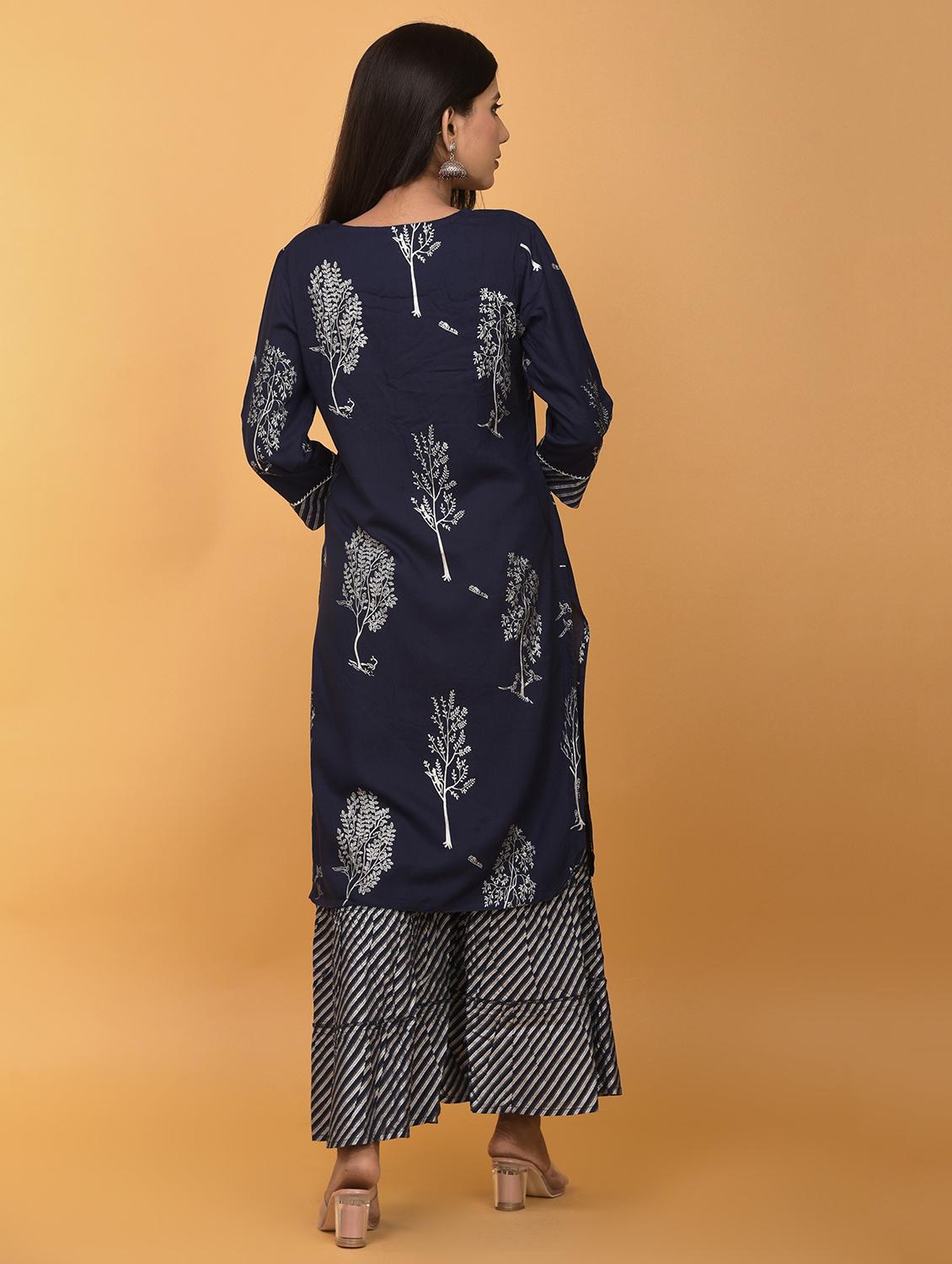 navy blue rayon suit set - 17872847 - Standard Image - 4