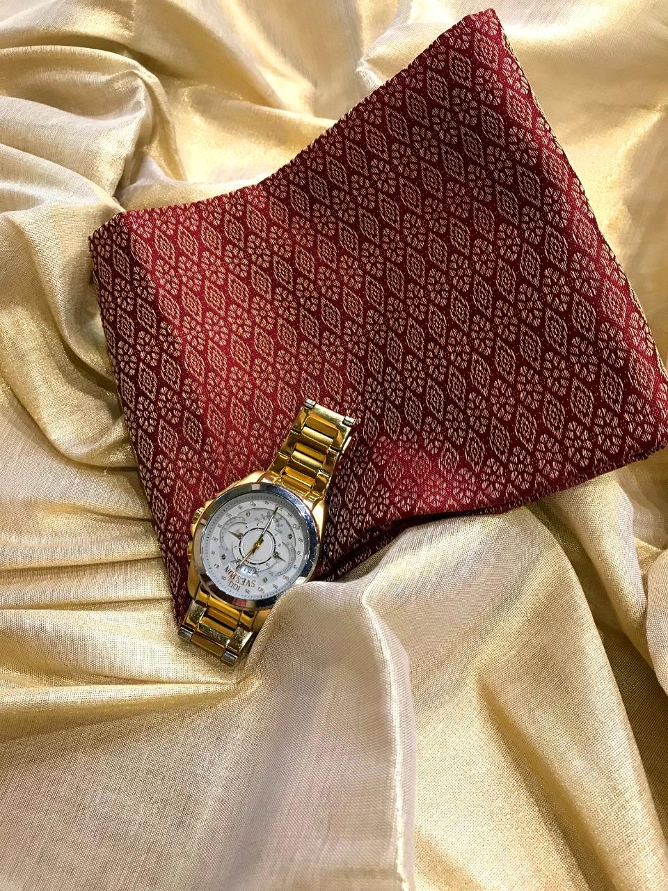 tissue cotton saree with brocade blouse  - 17872994 -  Standard Image - 1