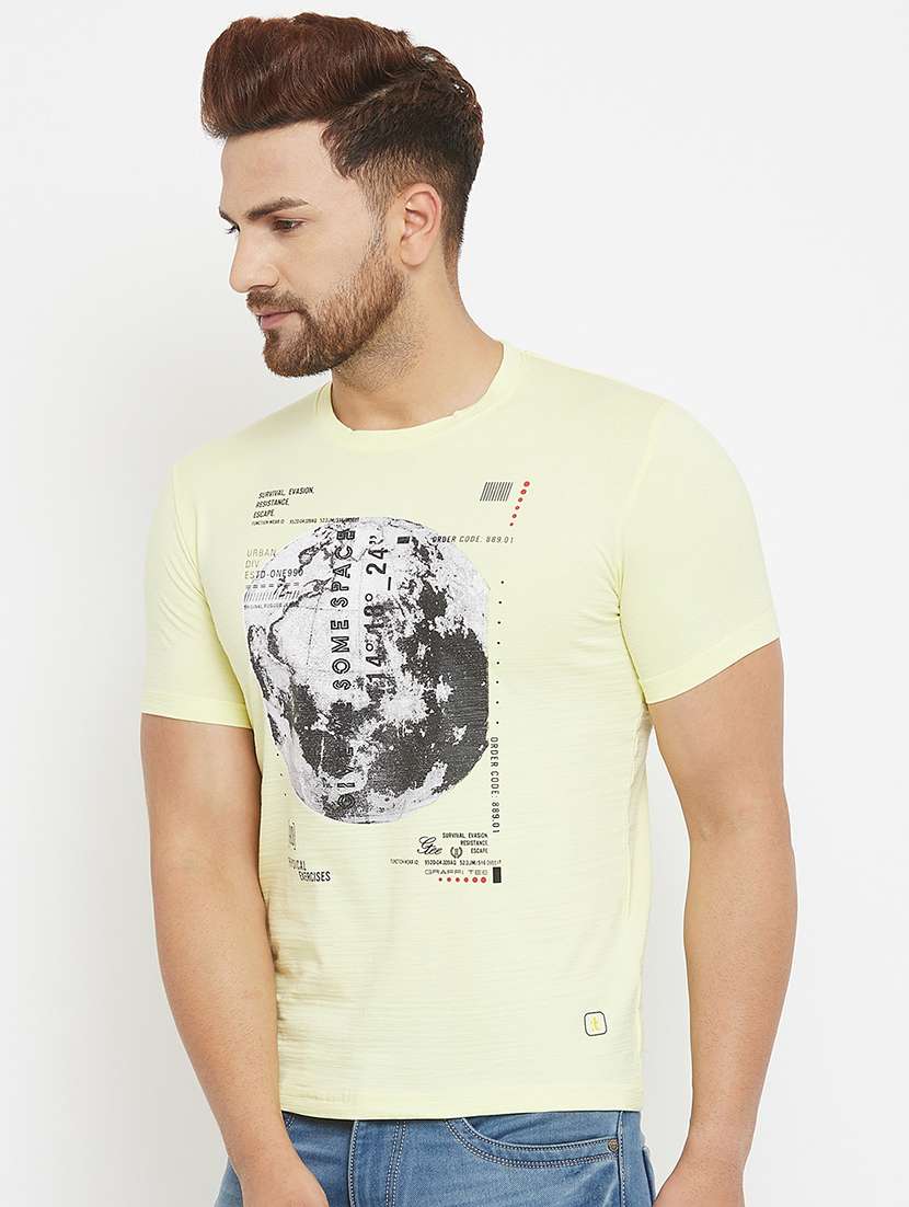 men round neck front print t-shirt - 17873137 - Standard Image - 1