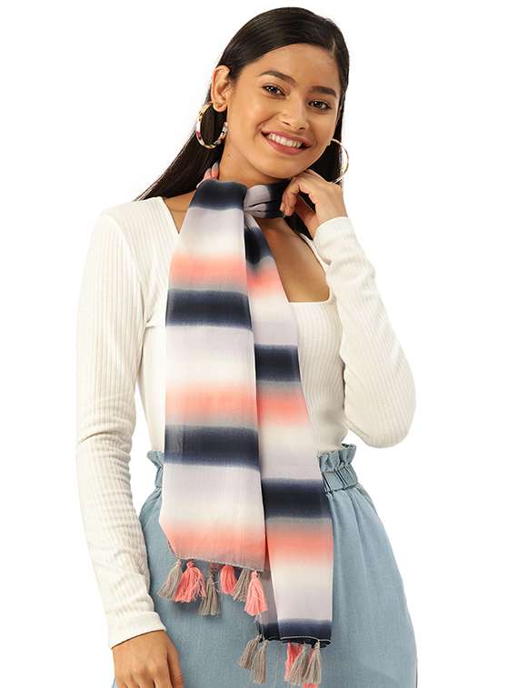 multi colored polyester scarf - 17873453 -  Zoom Image - 0