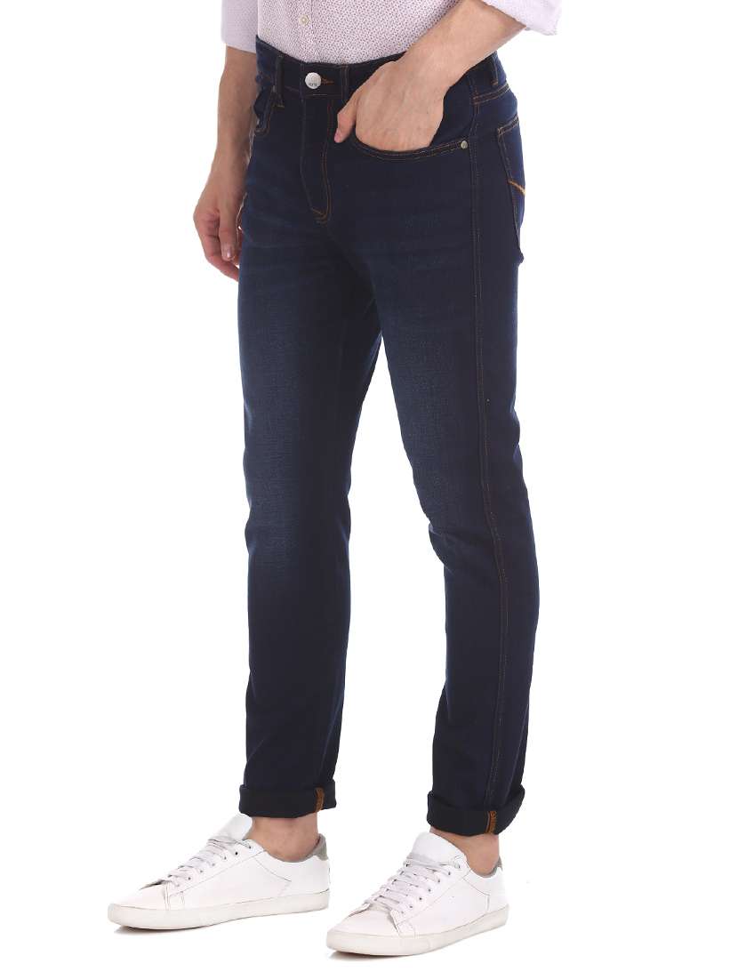 navy blue light washed denim jeans - 17873776 -  Standard Image - 1