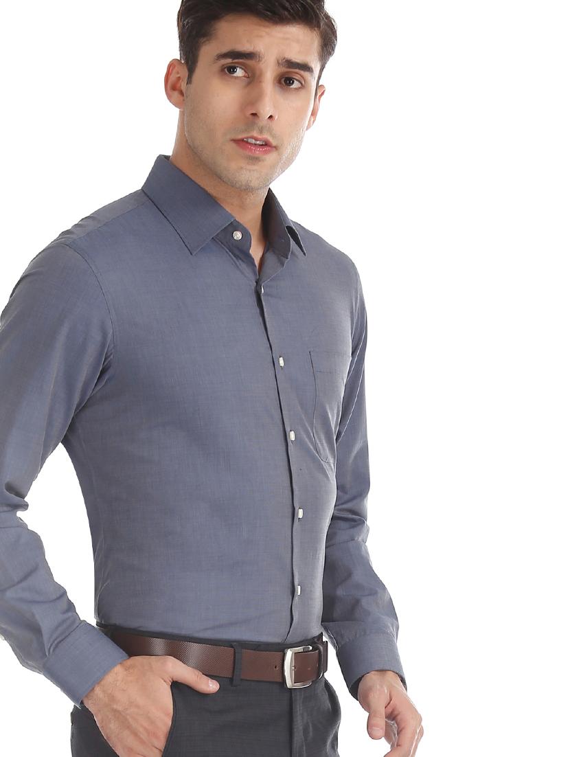 dark blue solid formal shirt - 17873804 -  Standard Image - 1