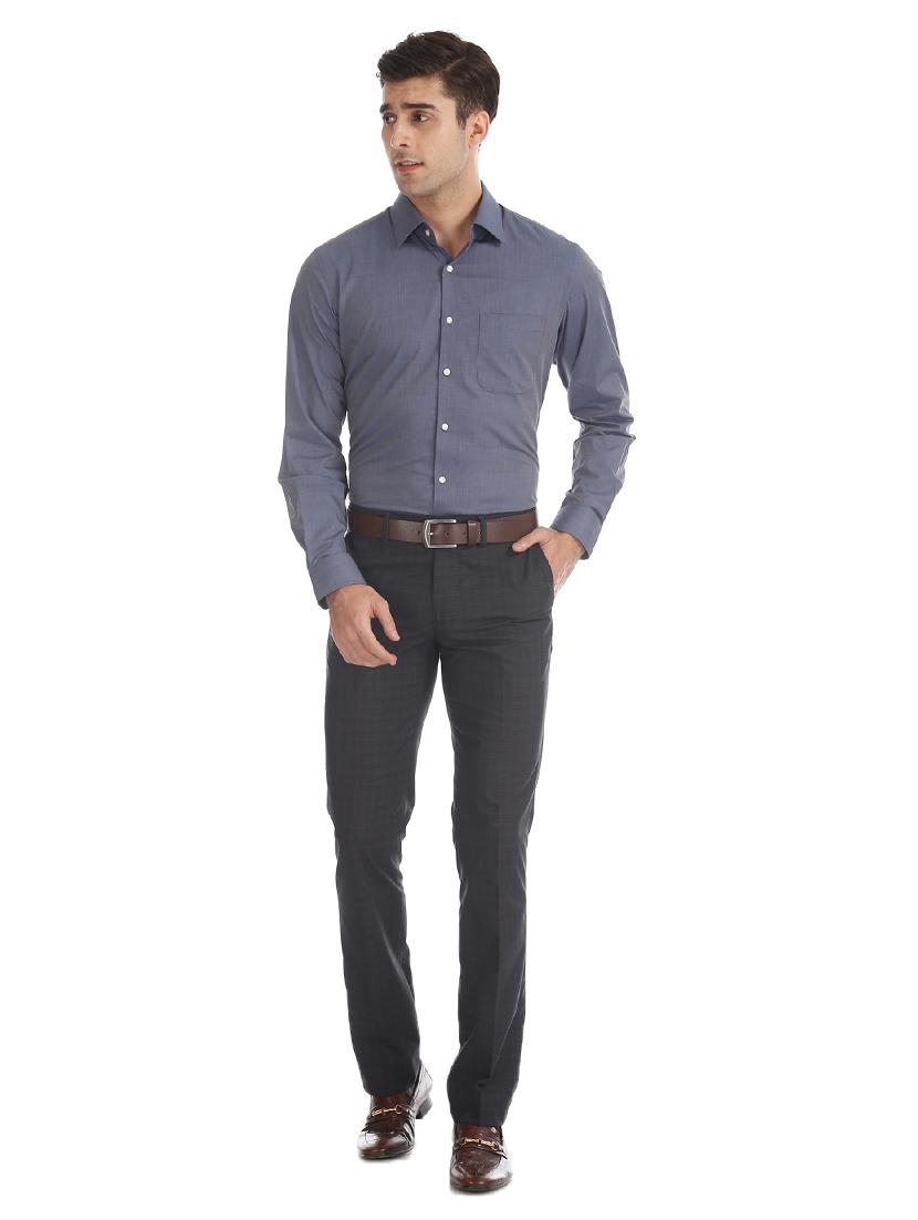 dark blue solid formal shirt - 17873804 - Standard Image - 4