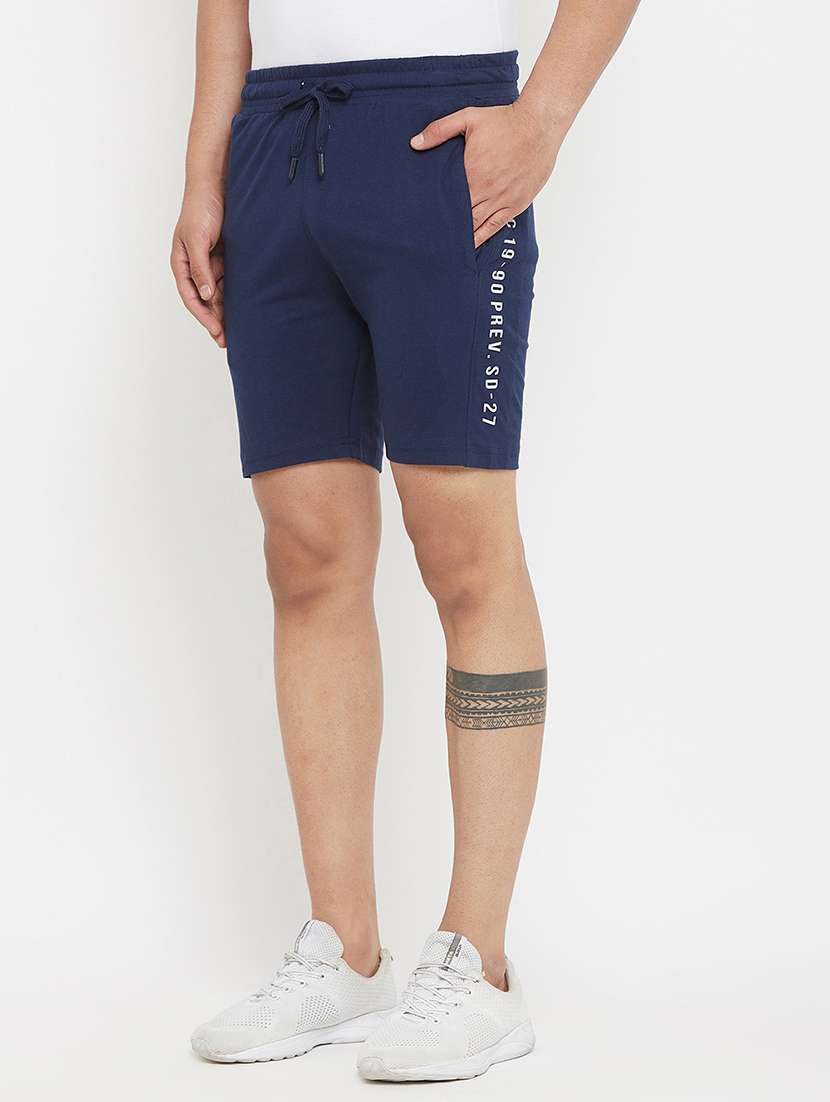 navy blue side taped shorts - 17874024 - Standard Image - 1