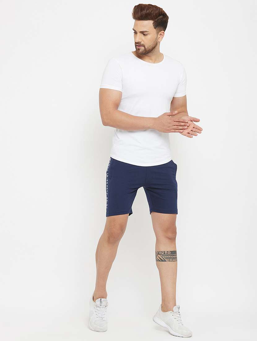 navy blue side taped shorts - 17874024 - Standard Image - 4