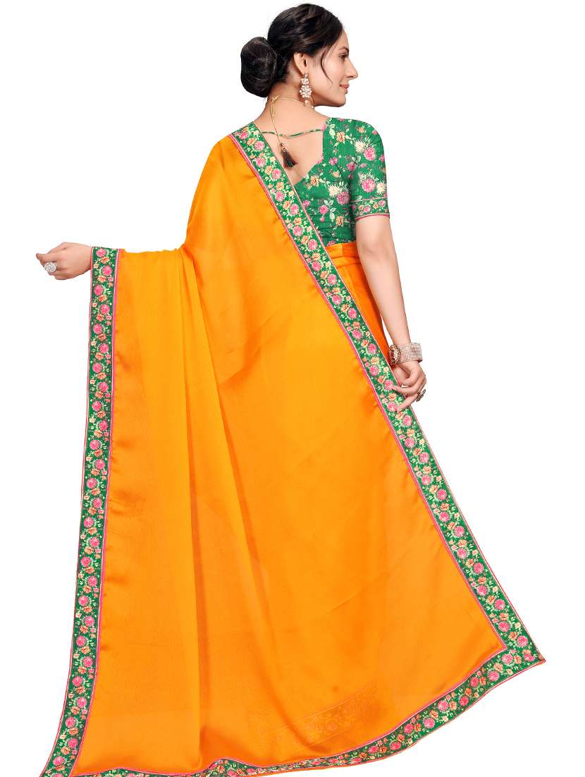 solid bordered saree - 17874189 - Standard Image - 1