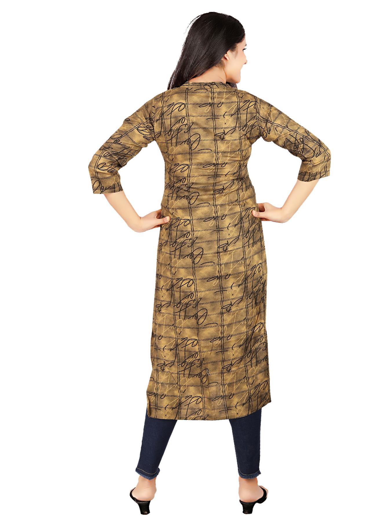 jacket type rayon long kurtis - 17874301 - Standard Image - 4