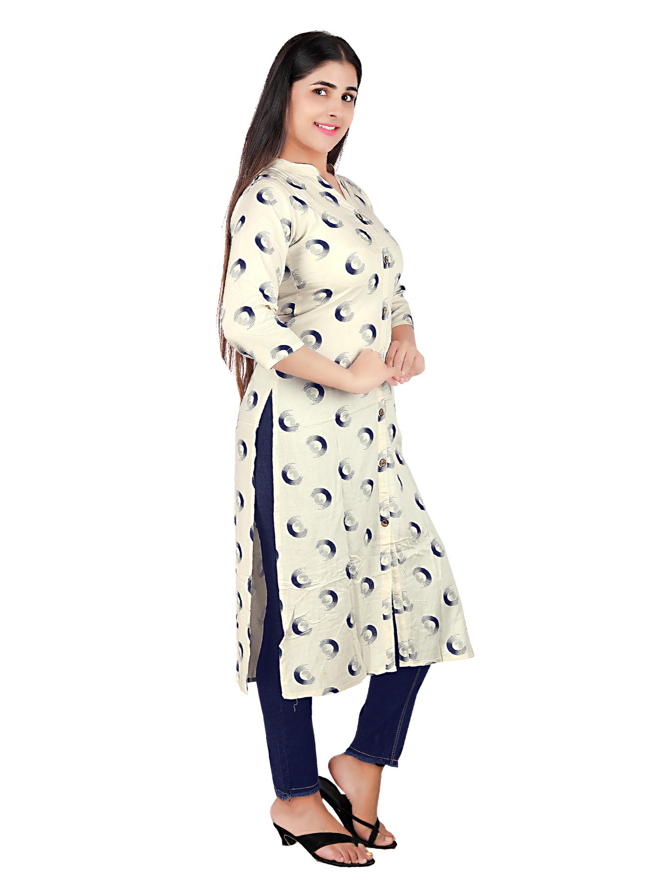 a line long rayon kurti - 17874304 - Standard Image - 1