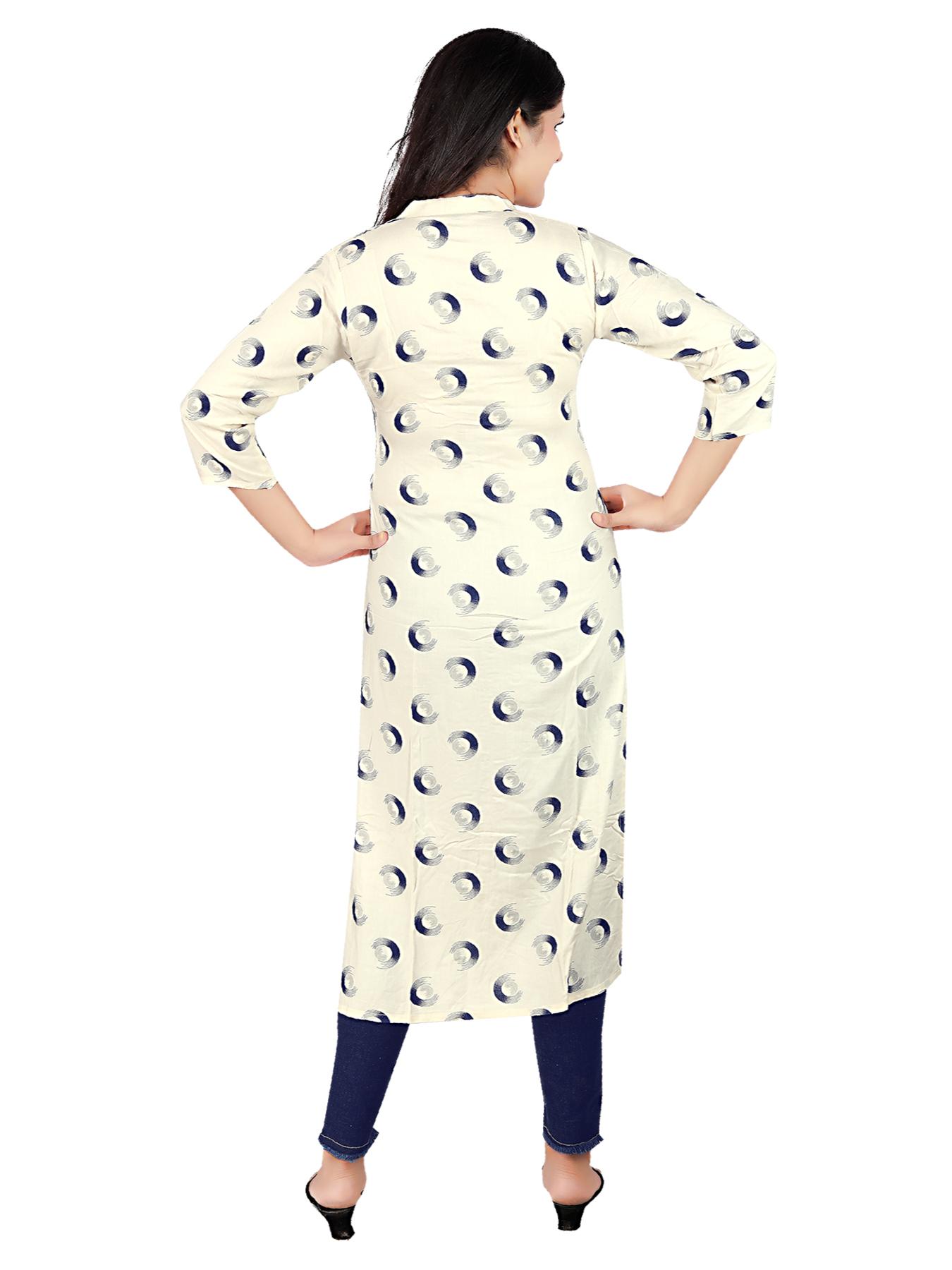 a line long rayon kurti - 17874304 - Standard Image - 4