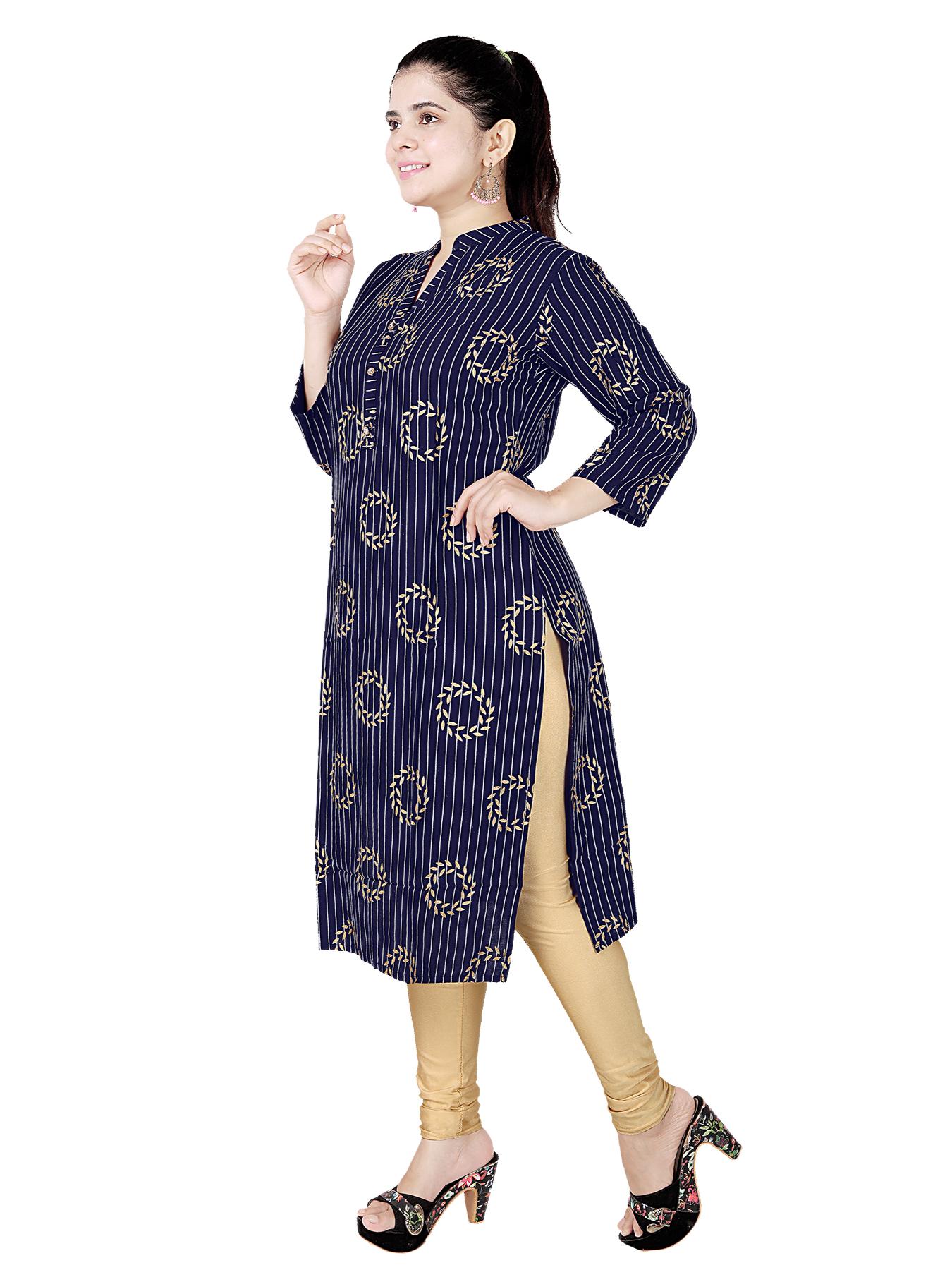 straight kurtis comes with full sleeves with mask - 17874305 - Standard Image - 1