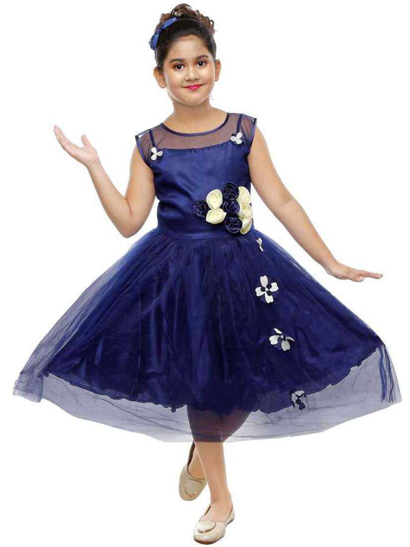 negup midi/knee length beach wear dress  (blue, sleeveless) - 17874841 -  Standard Image - 1