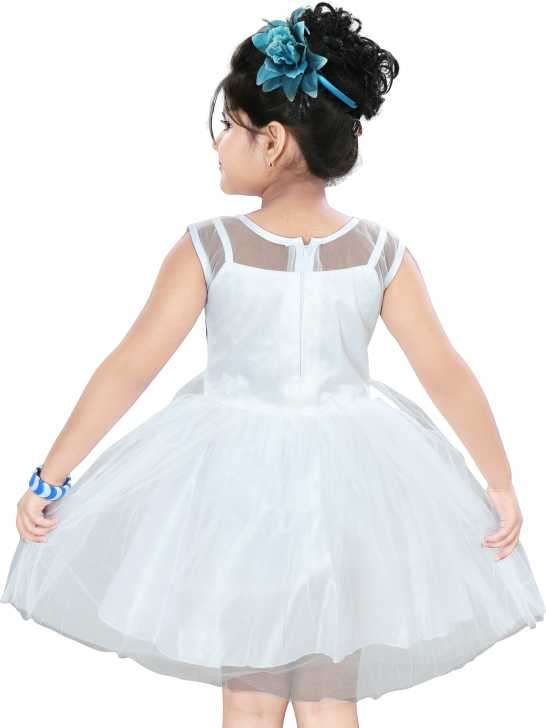 negup girls midi/knee length party dress white (multicolor, sleeveless) - 17874922 -  Standard Image - 4