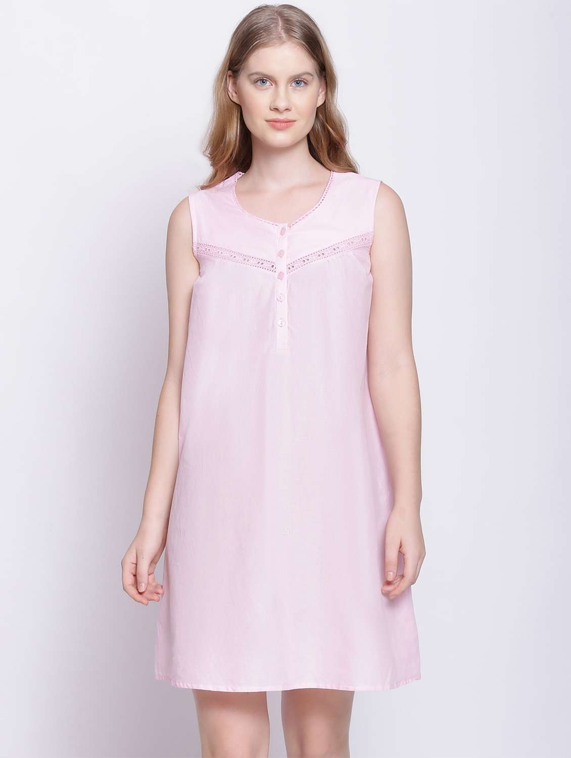 round neck solid sleepshirt 