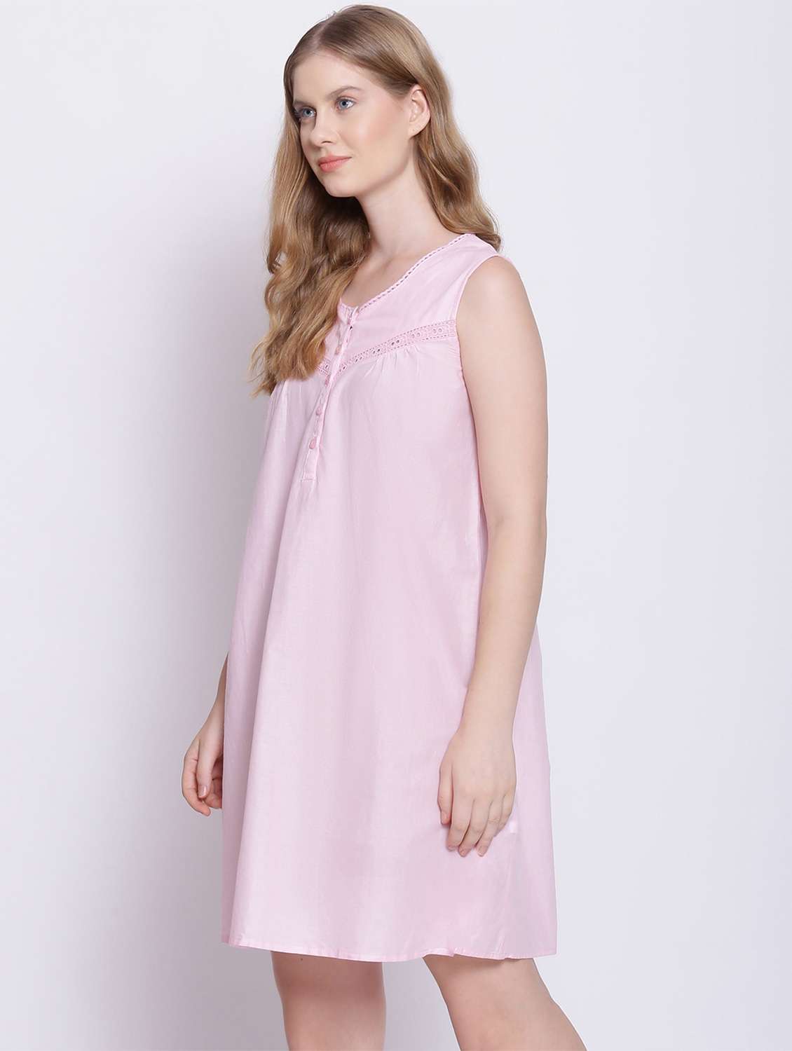 round neck solid sleepshirt - 17875189 - Standard Image - 1