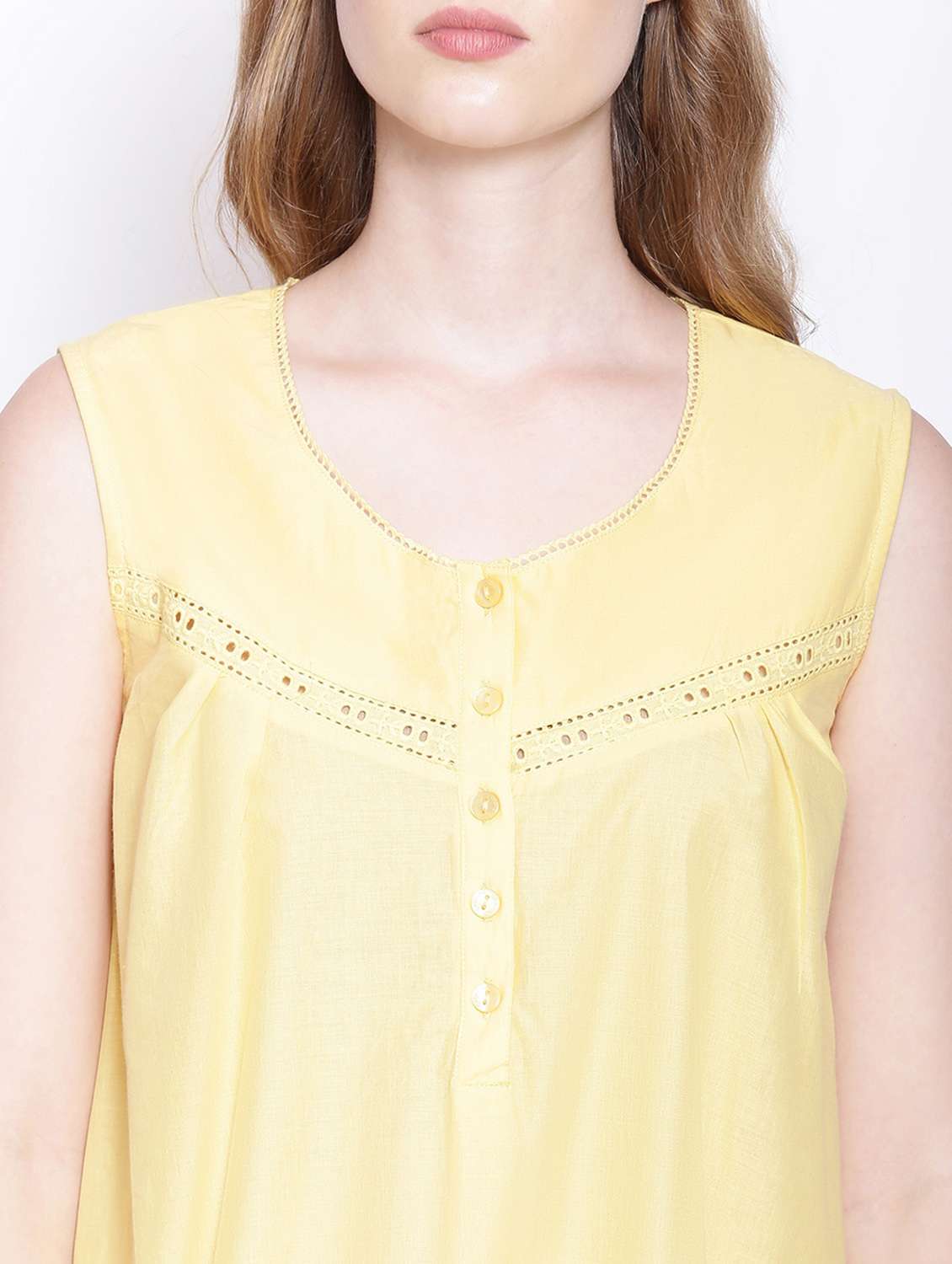 solid yellow round neck solid sleepshirt  - 17875190 -  Standard Image - 6
