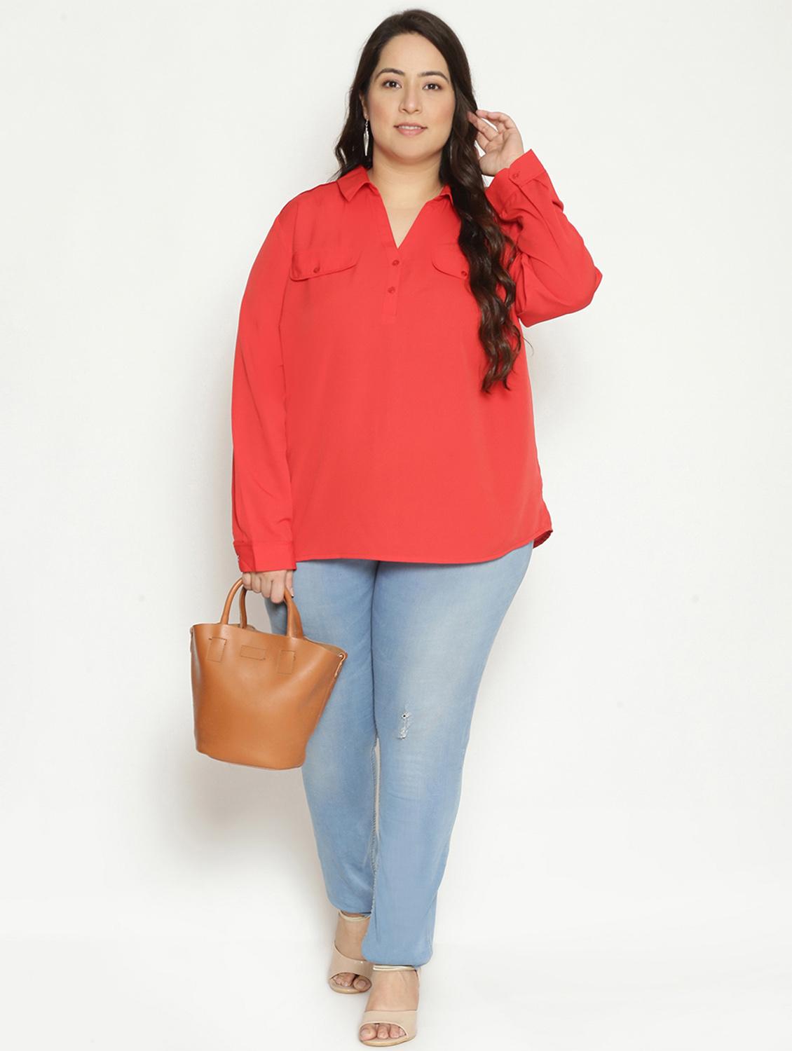 women's straight collared top - 17875203 - Standard Image - 4
