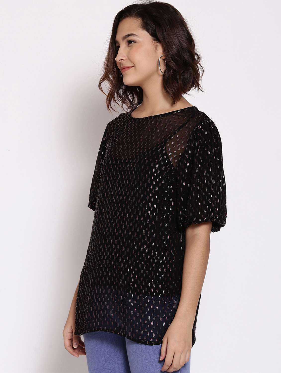 women's straight round neck top - 17875216 -  Standard Image - 1