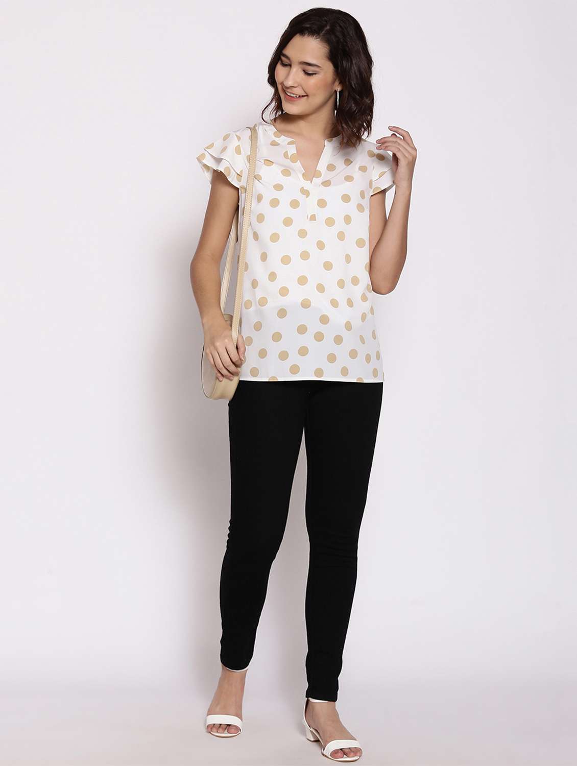 women's straight mandarin neck top - 17875223 -  Standard Image - 4