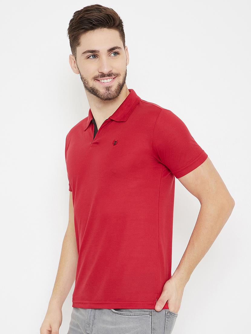 red solid polo t-shirt - 17876907 - Standard Image - 1