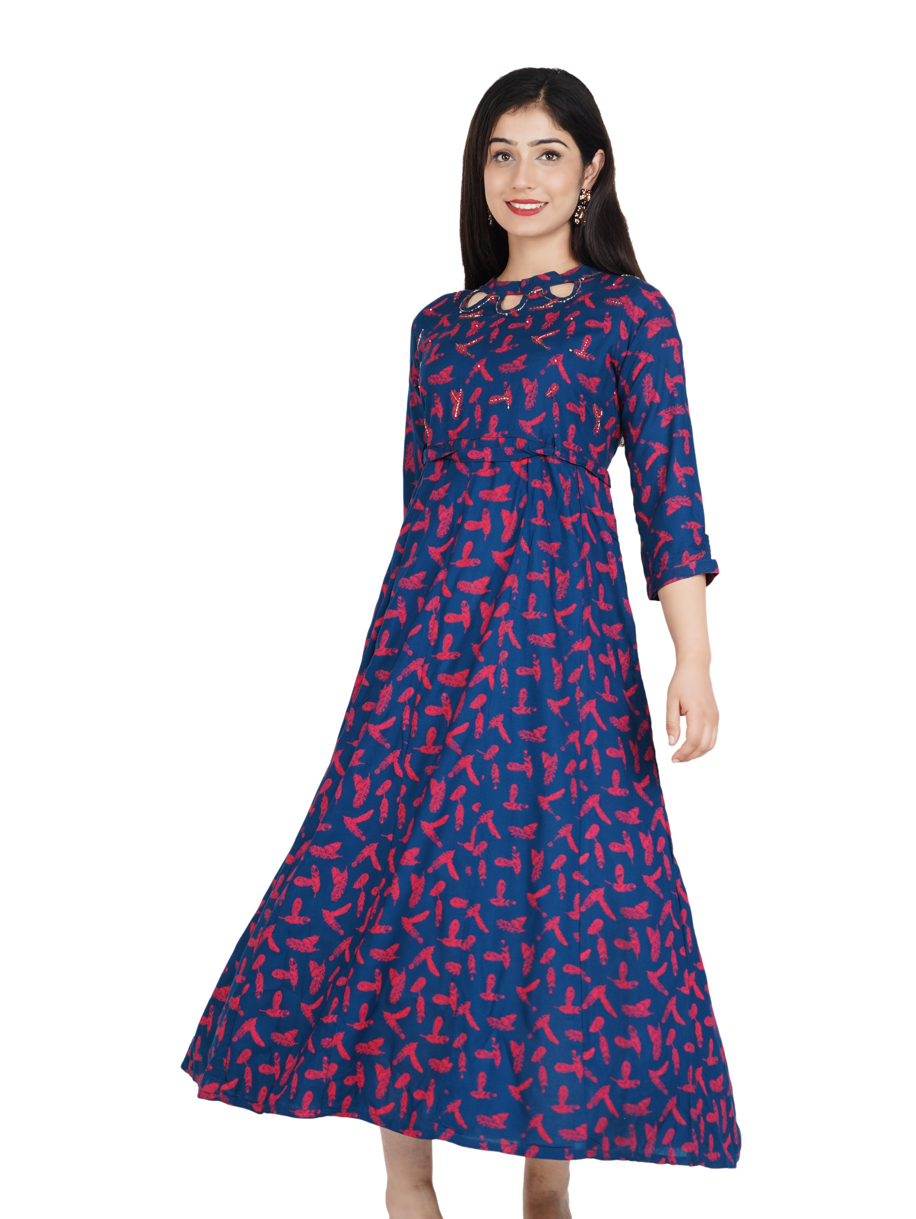red silk kurti - 17882445 - Standard Image - 1