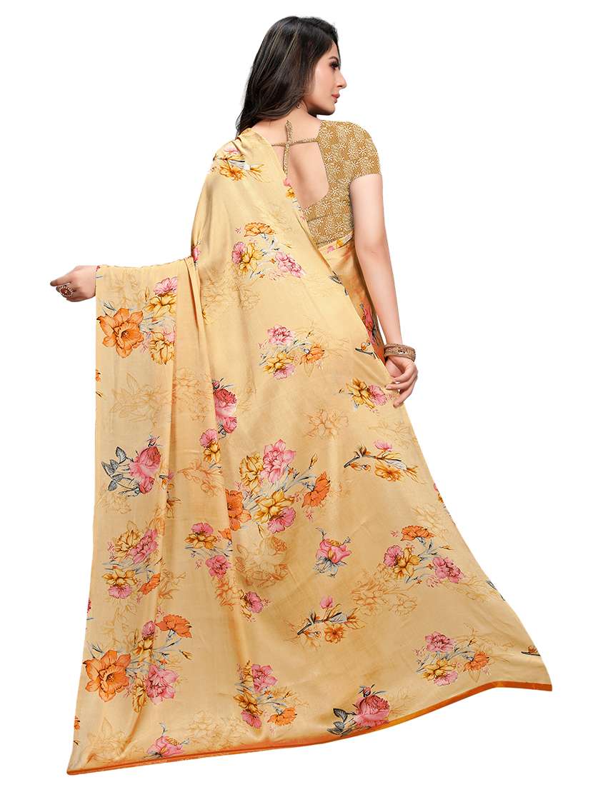 floral printed saree with blouse - 17882712 - Standard Image - 1