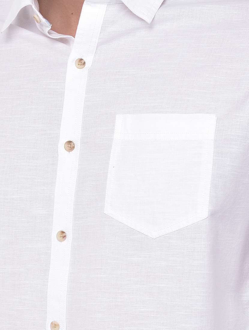 white solid casual shirt - 17882898 -  Standard Image - 4