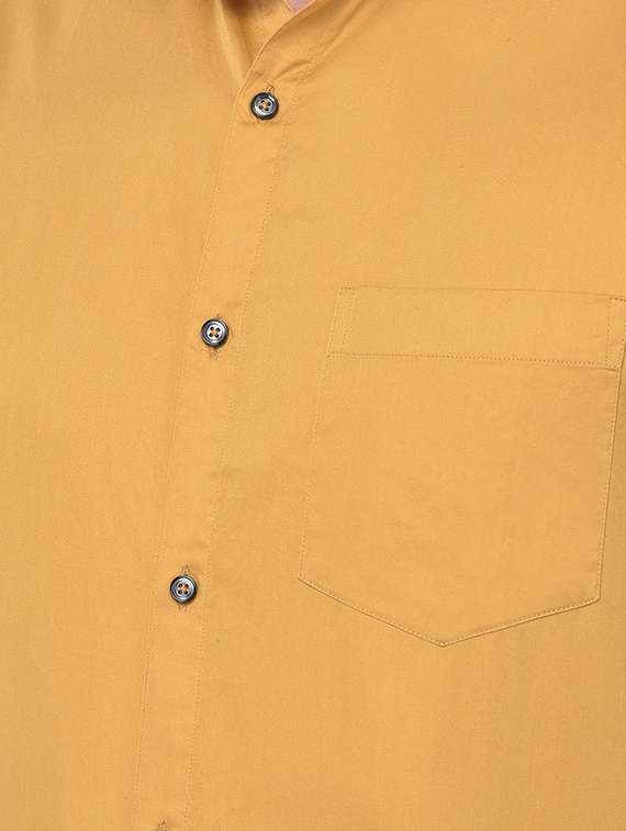 mustard solid formal shirt - 17883073 - Standard Image - 4