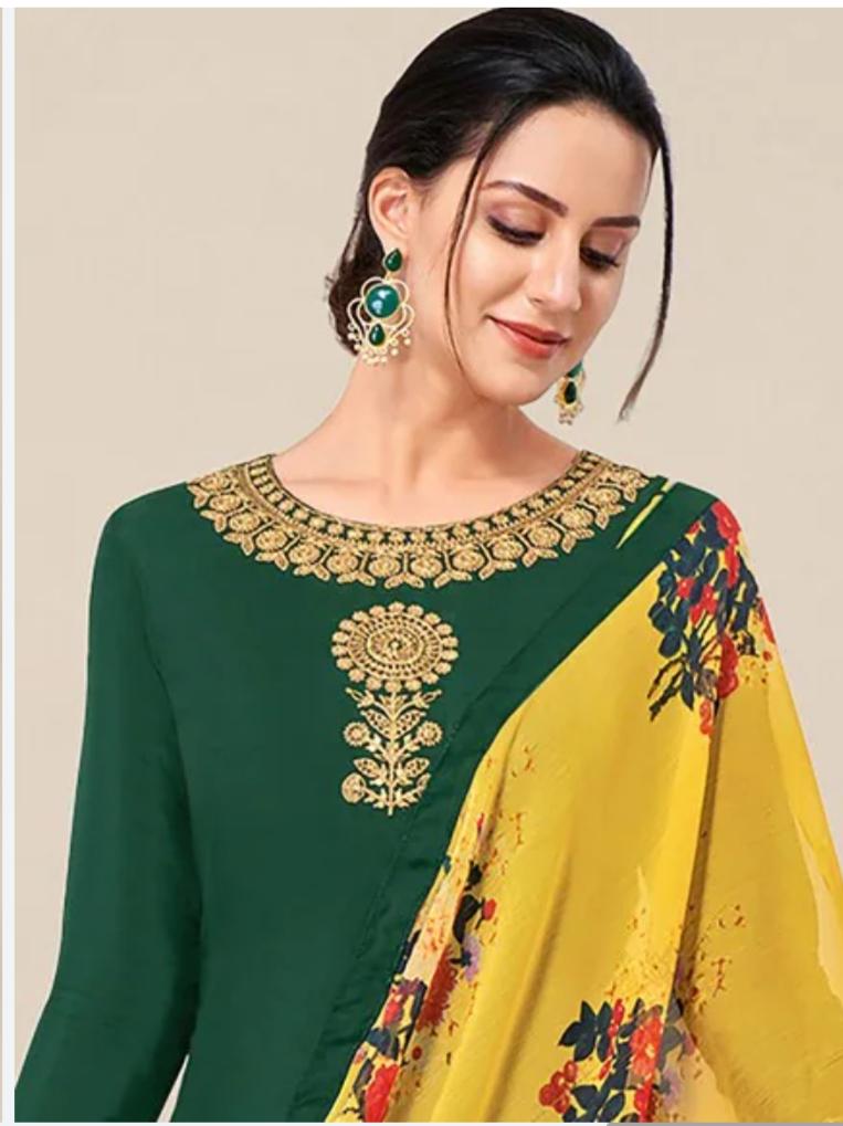 chanderi cotton embroidered suit for women  - 17883637 -  Standard Image - 1