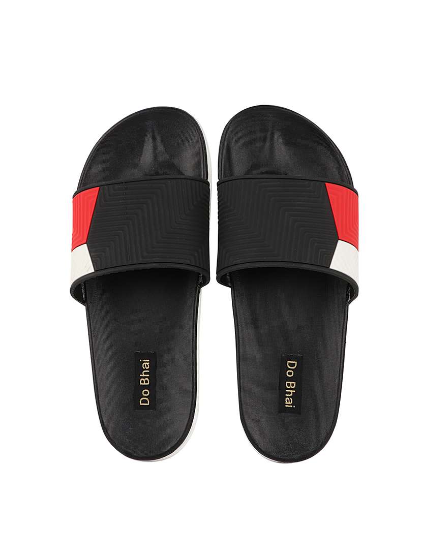 black rubber slip on flip flops - 17885317 -  Standard Image - 1