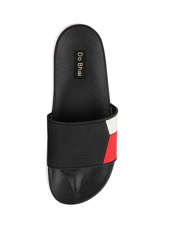 black rubber slip on flip flops - 17885317 -  Standard Image - 4