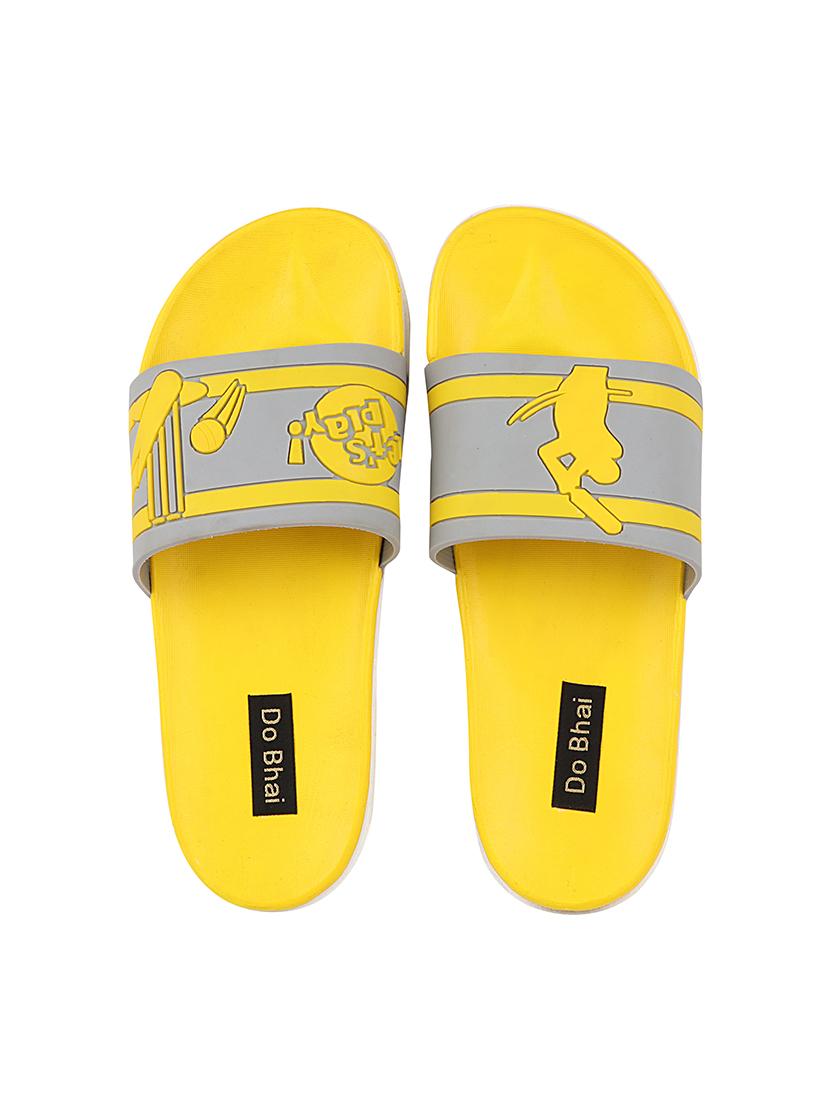 yellow rubber slip on flip flops - 17885320 - Standard Image - 1