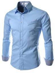 lightblue rayon formal shirt - 17885690 - Standard Image - 1