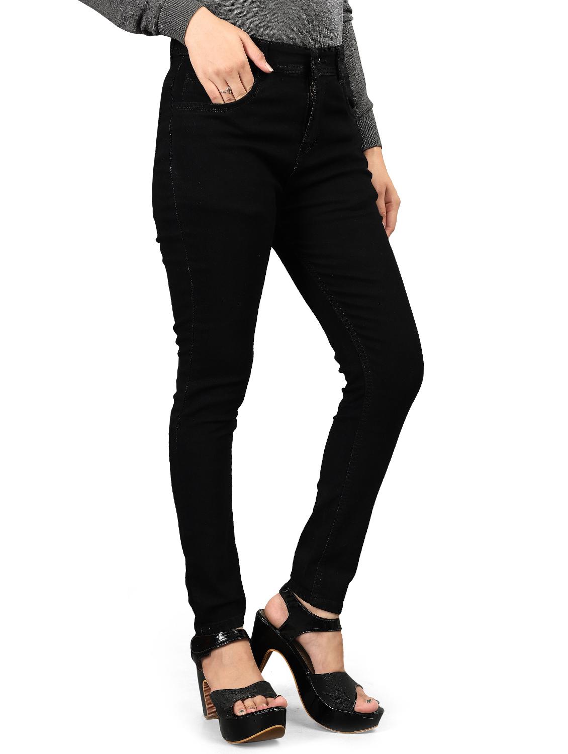 mid rise solid denim jeans - 17885770 - Standard Image - 1