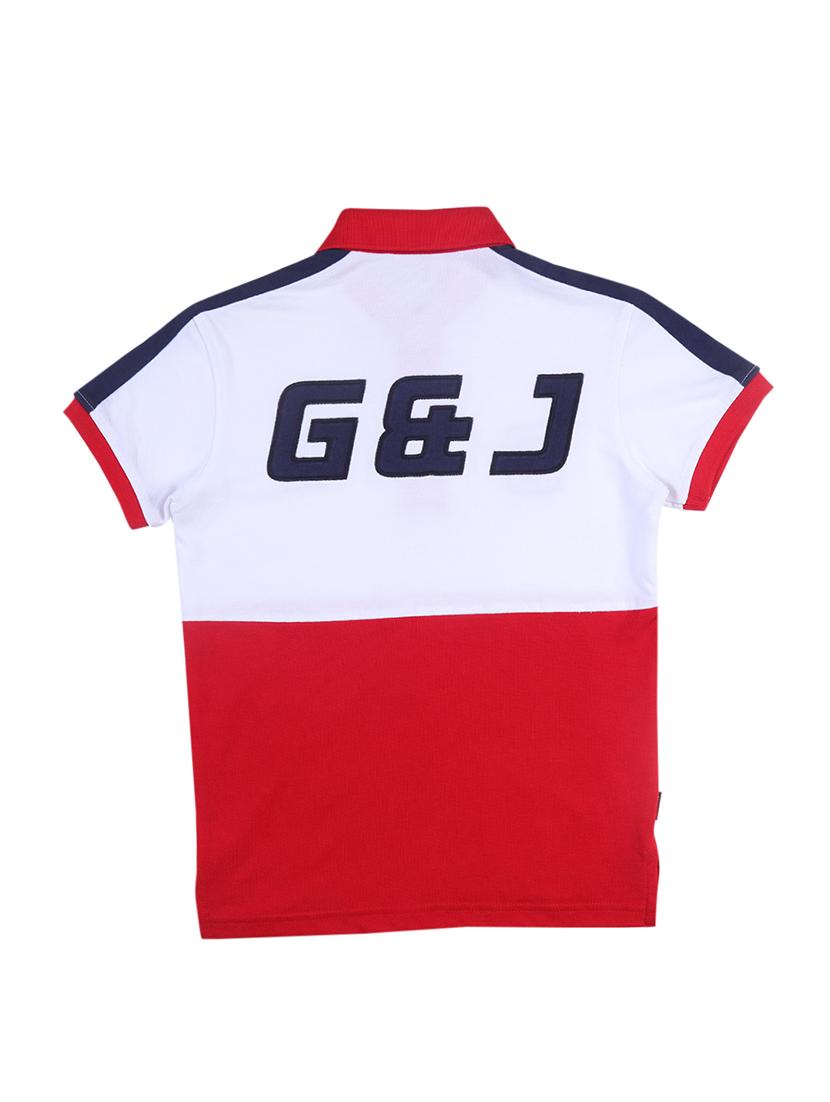polo neck color block t-shirt - 17886973 - Standard Image - 1
