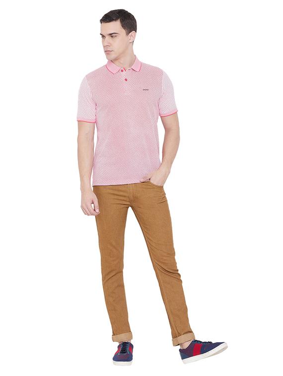 pink self design polo t-shirt - 17887162 - Standard Image - 4