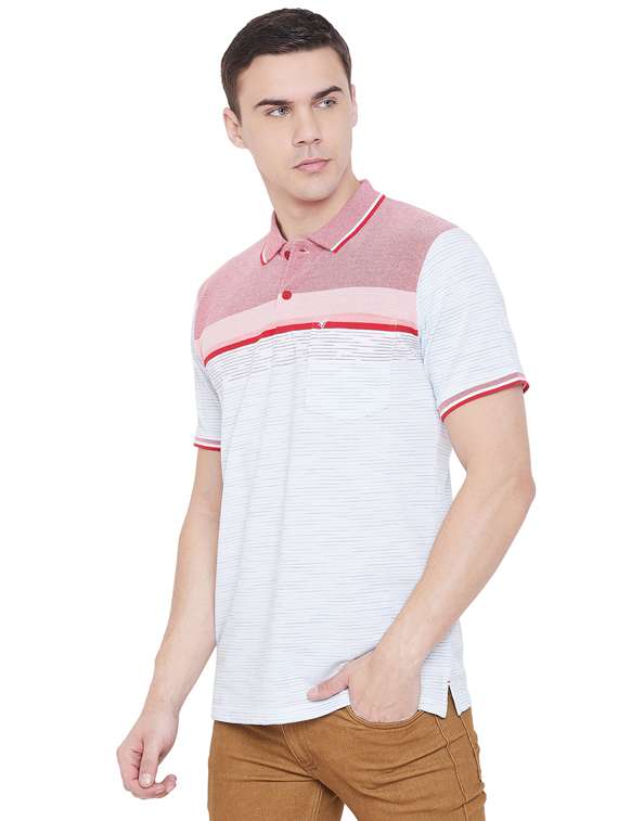 light blue striped polo t-shirt - 17887163 -  Standard Image - 1