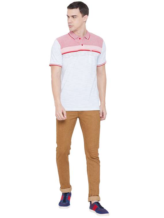 light blue striped polo t-shirt - 17887163 - Standard Image - 4