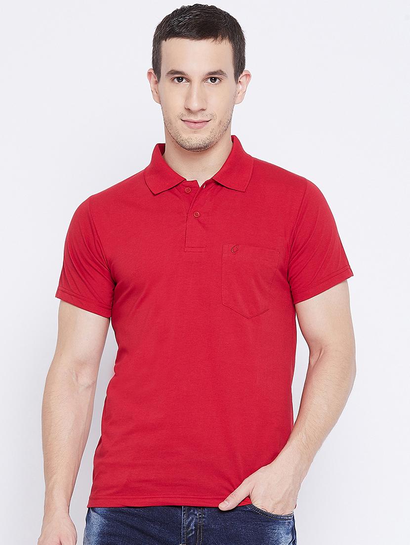 red solid polo t-shirt