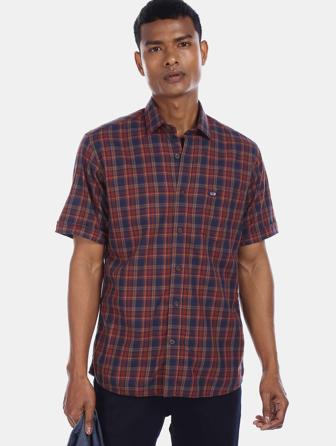 multi colored checkered casual shirt
