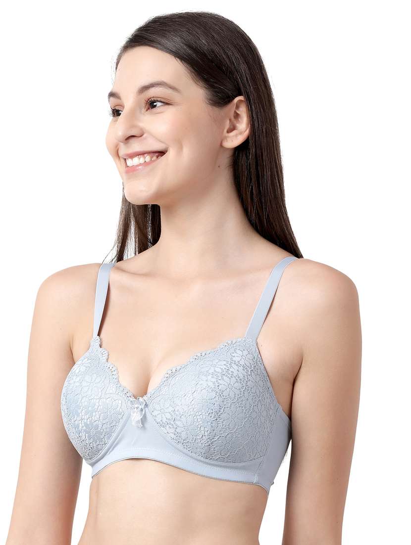 Blue Laced T Shirt Bra